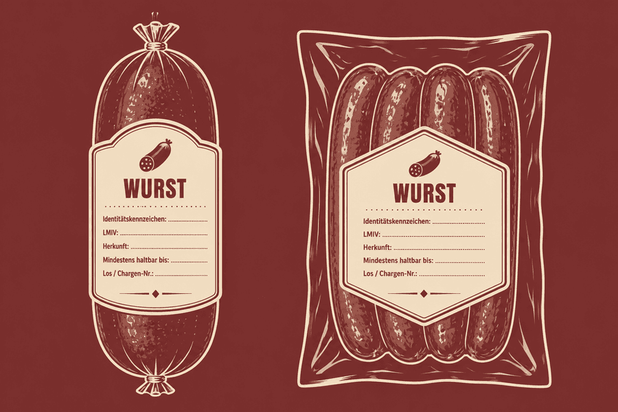 Wurst-Etikett: Fleischanteil, Allergene, Los